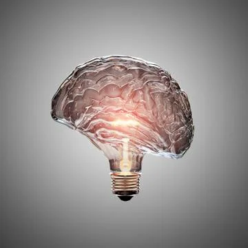 Light Bulb Brain Foto stock
