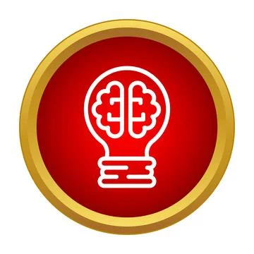 Light bulb brain thinking concept idea icon Stock Illustration
