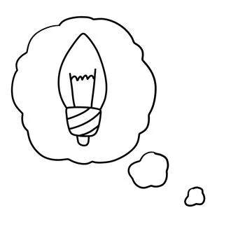 Light bulb. Bubble cloud with thoughts and idea. Mind and electric lamp 스톡 일러스트