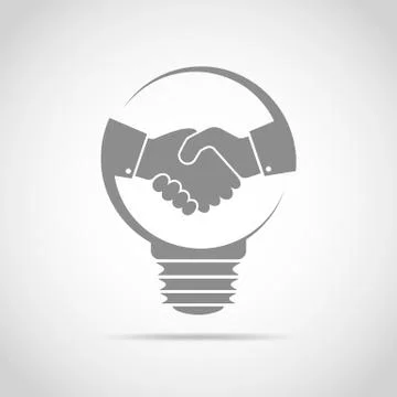 Light bulb with business handshake. Vector Illustration Stock Illustration