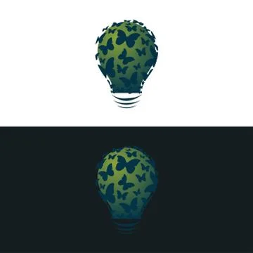 Light bulb butterfly vector illustration Stock Illustration