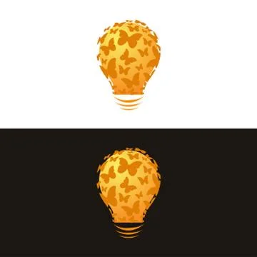Light bulb butterfly vector illustration Stock Illustration