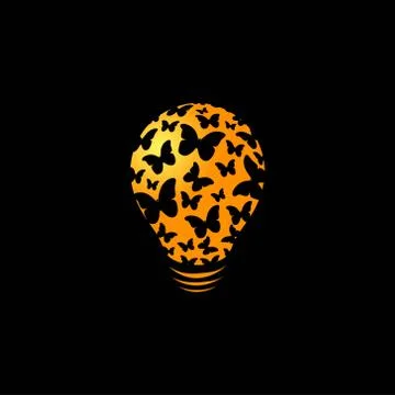Light bulb butterfly vector illustration Stock Illustration