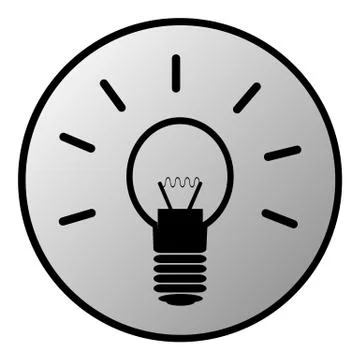 Light bulb button Illustrazione stock
