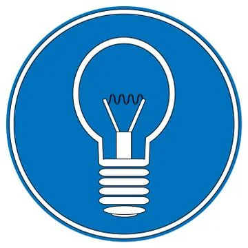 Light bulb button Stock Illustration