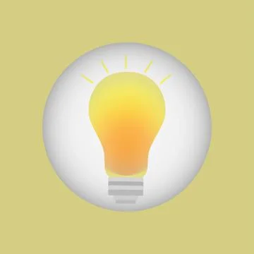 Light bulb button Stock Illustration