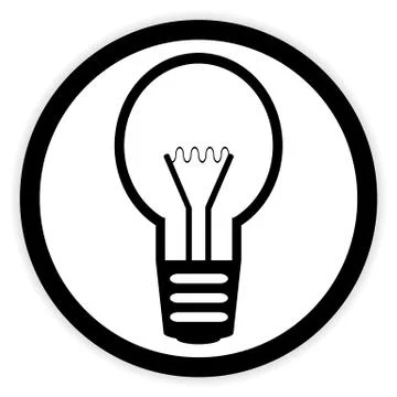 Light bulb button on white. Stock Illustration