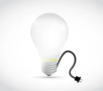 Light bulb cable illustration design Stock Illustration