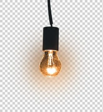 Light Bulb on Cable PNG Foto stock
