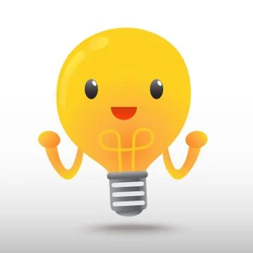 Light bulb cartoon character Illustrazione stock
