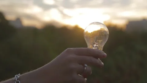 Light bulb catching the sun Stock Footage 142606628