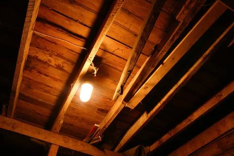 Light Bulb On The Ceiling Stock Photos