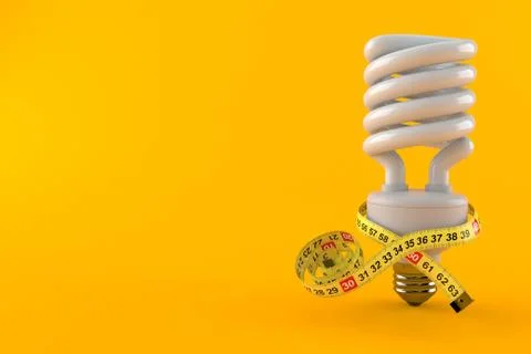 Light bulb cfl with centimeter Stock Illustration
