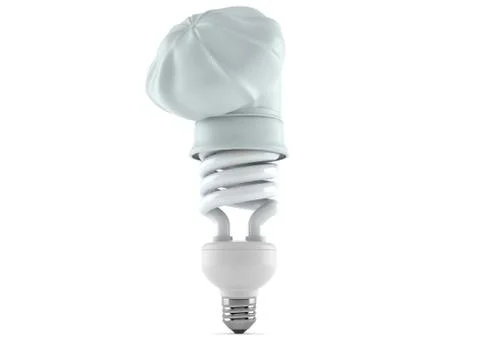 Light bulb cfl with chef's hat Stock Illustration