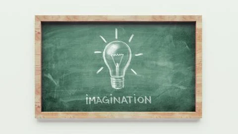 Light bulb chalkboard drawing Stock Illustration