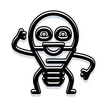 Light bulb character having a great idea concept Stock Illustration