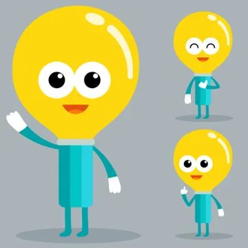 Light bulb character Stock Illustration