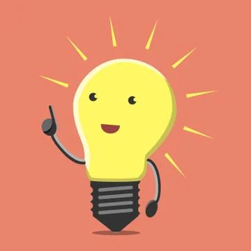 Light bulb character, insight Stock Illustration