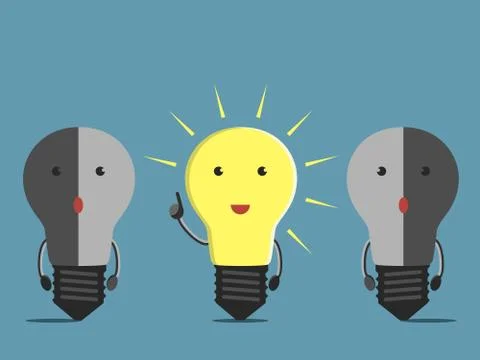 Light bulb characters Stock Illustration