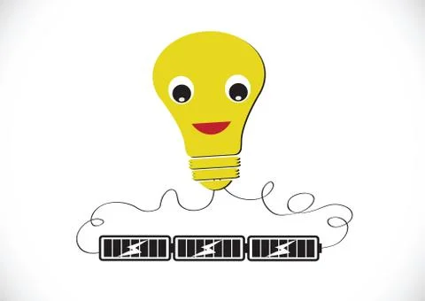 Light bulb charging battery power idea design Stock Illustration