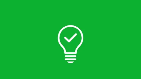 Light bulb with check mark animation video Stock Footage 330523974