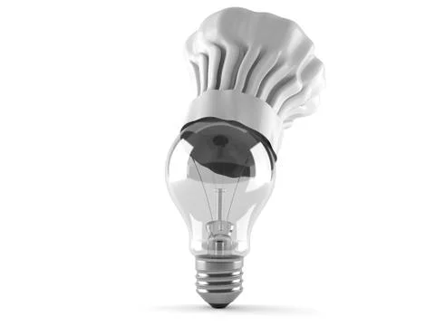 Light bulb with chef's hat Illustrazione stock