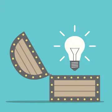 Light bulb from chest Stock Illustration