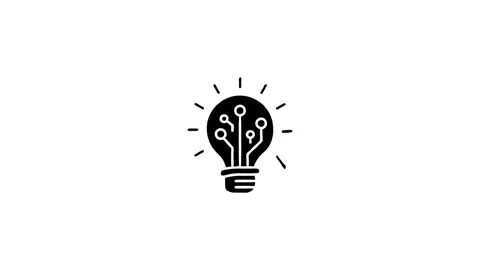 Light Bulb with Circuit Board Animation on White Background Stock Footage 327761567