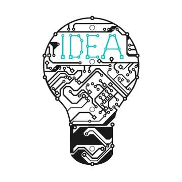 Light Bulb with circuit board-Vector Illustration Stock Illustration