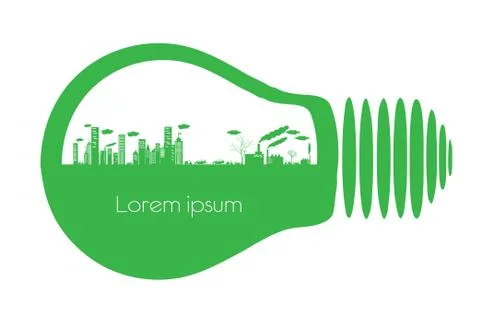 Light bulb city Stock Illustration