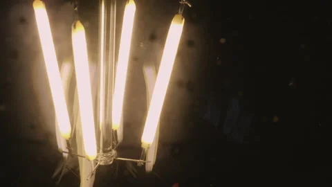 Light bulb close up with on and off flickers Stock Footage 291954355