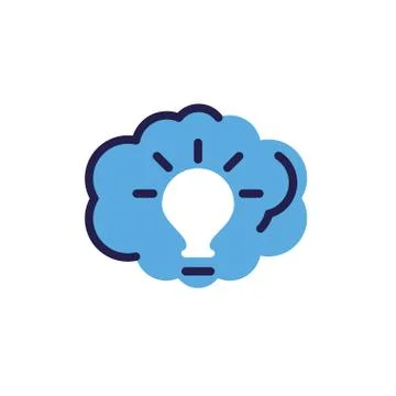 Light bulb with cloud on white background Stock Illustration