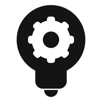 Light bulb with cogwheel representing creative idea generation 스톡 일러스트