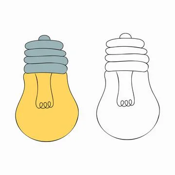 Light bulb coloring Иллюстрация