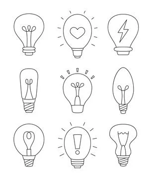 Light bulb. Coloring Page. イラスト素材