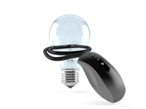 Light bulb with computer mouse Illustrazione stock