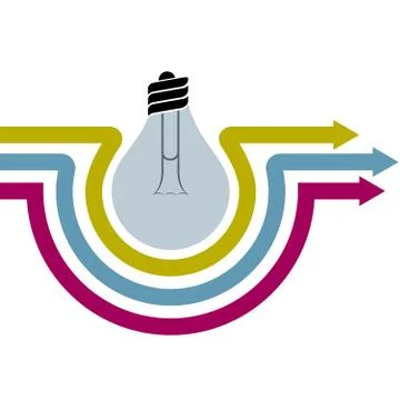 Light bulb concept design, isolated on white background. Stock Illustration