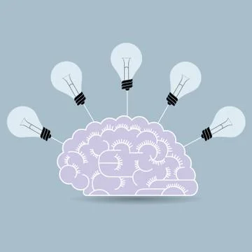 Light bulb concept design, isolated on gray background. Stock Illustration