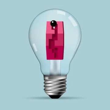 Light bulb concept design, isolated on blue background. Stock Illustration