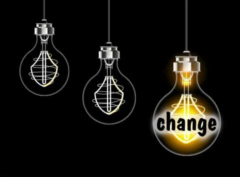 Light bulb concept on the theme of change Stock Illustration