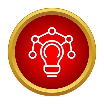 Light bulb connecting with network nodes icon Stock Illustration