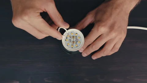 Light Bulb Connection Failure: Overhead View of Burnout Stock Footage 256026376