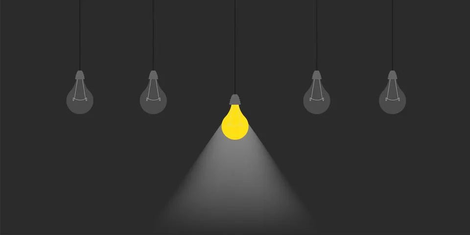 Light bulb . Consept of idea with lightbulbs . Idea icon. Vector illustration Stock Illustration