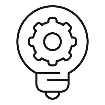 Light bulb containing gear symbolizing innovative thinking process イラスト素材