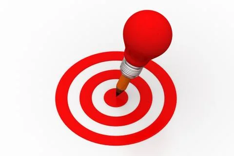 Light bulb creative   concept hit on target icon Free Stock Illustration