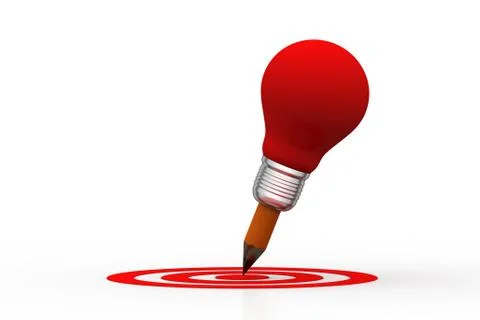 Light bulb creative   concept hit on target icon Free Stock Illustration