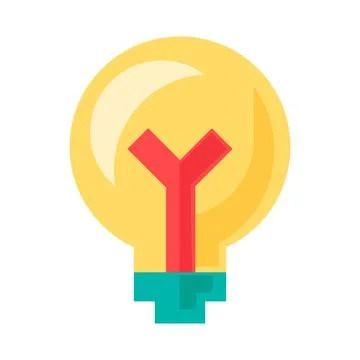 Light bulb creative idea innovation solution flat vector icon Иллюстрация
