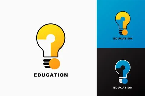 Light bulb, creative logo vector illustration. Mix electric lamp and question Stock Illustration