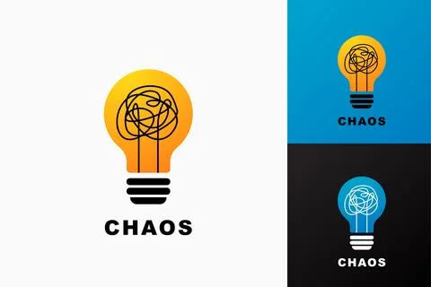 Light bulb, creative logo vector illustration. Mix electric lamp and chaos line Stock Illustration