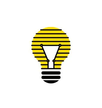 Light bulb, creative logo vector illustration. Mix electric lamp and line power Stock Illustration